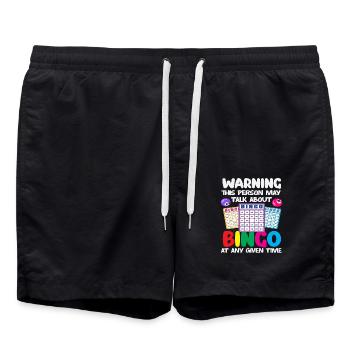 Bingo Spieler Vorsicht Redet Immer Über Bingo - Badeshorts - Schwarz - Vorne - AI Model Male 185 light (185cm)
