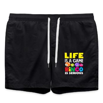 Bingo Player Life Is A Game - Swim Trunks - black - Front - AI Model Male 185 light (185cm)