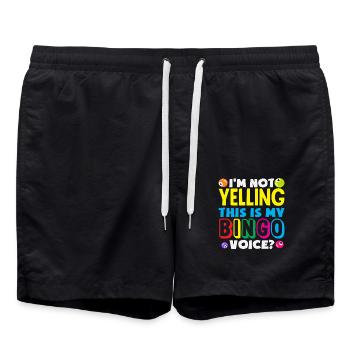 Bingo Player Voice Funny Statement - Swim Trunks - black - Front - AI Model Male 185 light (185cm)