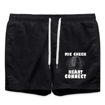 Mic Check Heart Connect Slam Poetry - Badeshorts - Schwarz - Vorne - AI Model Male 185 light (185cm)