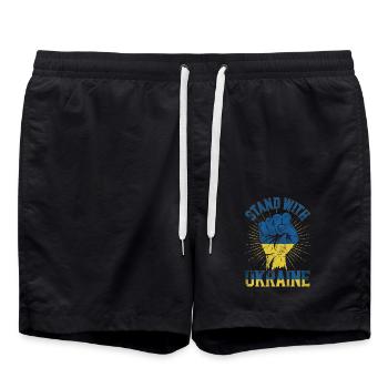 Support for Ukraine - Swim Trunks - black - Front - AI Model Male 185 light (185cm)