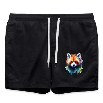 Kleiner Panda - Badeshorts - Schwarz - Vorne - AI Model Male 185 light (185cm)