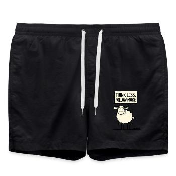 Moutons protestataires : pensez moins, suivez plus - Short de bain - noir - Devant - AI Model Male 185 light (185cm)