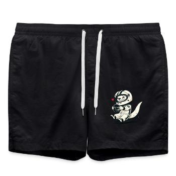 An otter as a racing car driver - Swim Trunks - black - Front - AI Model Male 185 light (185cm)