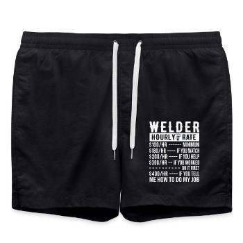 Meilleur soudeur drôle soudeur métallurgiste - Short de bain - noir - Devant - AI Model Male 185 light (185cm)