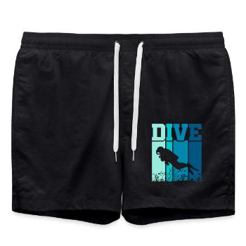 Plongée Plongée sous-marine Funny Scuba Diver - Short de bain - noir - Devant - AI Model Male 185 light (185cm)