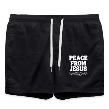 Peace from Jesus – John 14:27 - Swim Trunks - black - Front - AI Model Male 185 light (185cm)