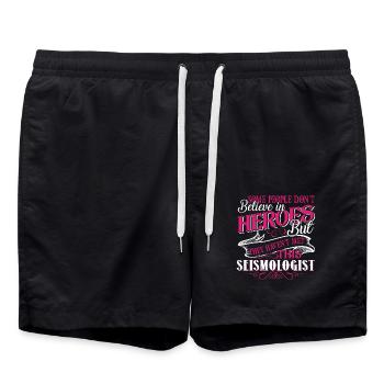 Seismologist Seismologist Hero - Swim Trunks - black - Front - AI Model Male 185 light (185cm)