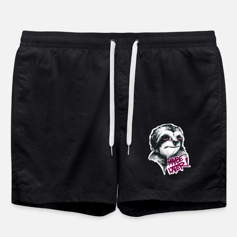 Tired Sloth - Swim Trunks - black