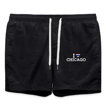 I Love Chicago Cool Thailand Wrong Flag Lover Pun - Swim Trunks - black - Front - AI Model Male 185 light (185cm)