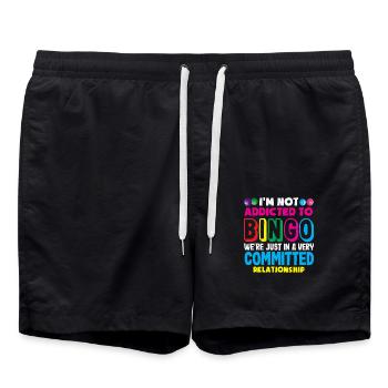 Bingo Spieler Nicht Süchtig Nur Engagiert - Badeshorts - Schwarz - Vorne - AI Model Male 185 light (185cm)