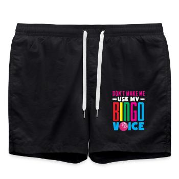 Bingo players don't use my vote - Swim Trunks - black - Front - AI Model Male 185 light (185cm)