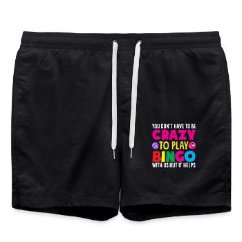Crazy Bingo Player You Don't Have to Go Crazy - Swim Trunks - black - Front - AI Model Male 185 light (185cm)