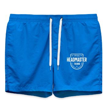 Headmaster Job Title Birthday Worker Idea - Swim Trunks - cobalt blue - Front