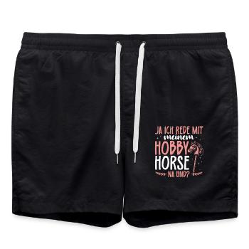 Hobby Horsing Hobby Cheval Cheval Équitation - Short de bain - noir - Devant - AI Model Male 185 light (185cm)