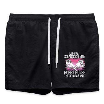 Hobby Horsing Hobby Horse Horse Horse Riding - Swim Trunks - black - Front - AI Model Male 185 light (185cm)