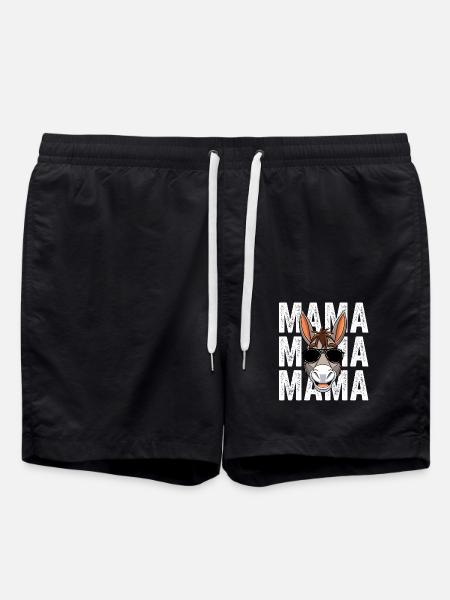 Mama Mutter Esel - Badeshorts - Schwarz