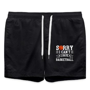 Sorry, I've got basketball - Swim Trunks - black - Front - AI Model Male 185 light (185cm)