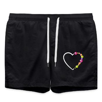 Bingo Spieler Herz Liebe Design - Badeshorts - Schwarz - Vorne - AI Model Male 185 light (185cm)