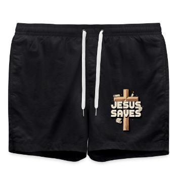 Jésus sauve - Jésus sauve - Short de bain - noir - Devant - AI Model Male 185 light (185cm)