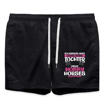 Hobby Horsing Steckenpferd Horse Pferde Reiten - Badeshorts - Schwarz - Vorne - AI Model Male 185 light (185cm)