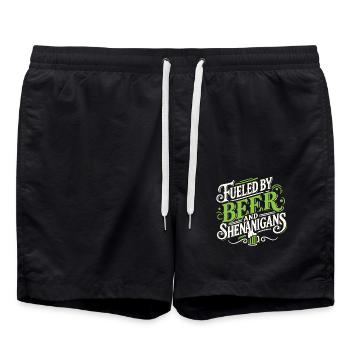 St. Patrick's Day Bier und Streiche Motivation - Badeshorts - Schwarz - Vorne - AI Model Male 185 light (185cm)
