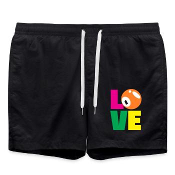 Bingo Spieler Liebe Buntes Design - Badeshorts - Schwarz - Vorne - AI Model Male 185 light (185cm)