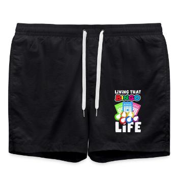 Lebe Das Bingo Leben Mit Stil - Badeshorts - Schwarz - Vorne - AI Model Male 185 light (185cm)