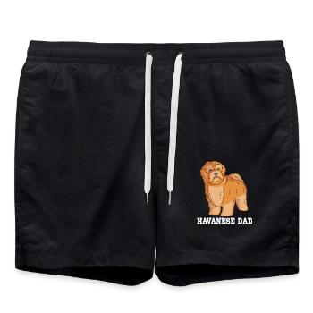 Chien bichon havanais - Short de bain - noir - Devant - AI Model Male 185 light (185cm)