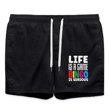 Bingo is a serious game for fans - Swim Trunks - black - Front - AI Model Male 185 light (185cm)