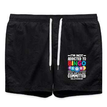 Bingo Engagiert Beziehung Aussage - Badeshorts - Schwarz - Vorne - AI Model Male 185 light (185cm)