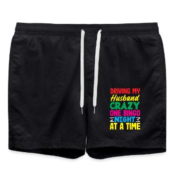 Soirée bingo : Rendre mon mari fou - Short de bain - noir - Devant - AI Model Male 185 light (185cm)