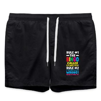 Bingo Ansager Hat Immer Recht Design - Badeshorts - Schwarz - Vorne - AI Model Male 185 light (185cm)