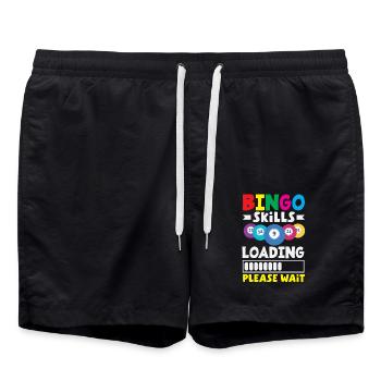 Bingo Skills Loading Please Wait Humor - Swim Trunks - black - Front - AI Model Male 185 light (185cm)