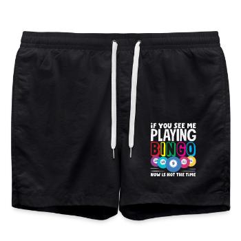 Wenn Du Mich Beim Bingo Siehst - Badeshorts - Schwarz - Vorne - AI Model Male 185 light (185cm)