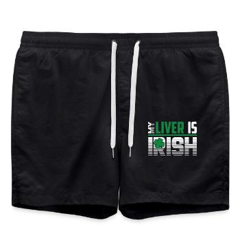 St Patrick's Day My Liver Is Irish - Swim Trunks - black - Front - AI Model Male 185 light (185cm)