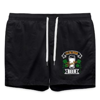St Patrick's Day I Will Be Irish - Swim Trunks - black - Front - AI Model Male 185 light (185cm)