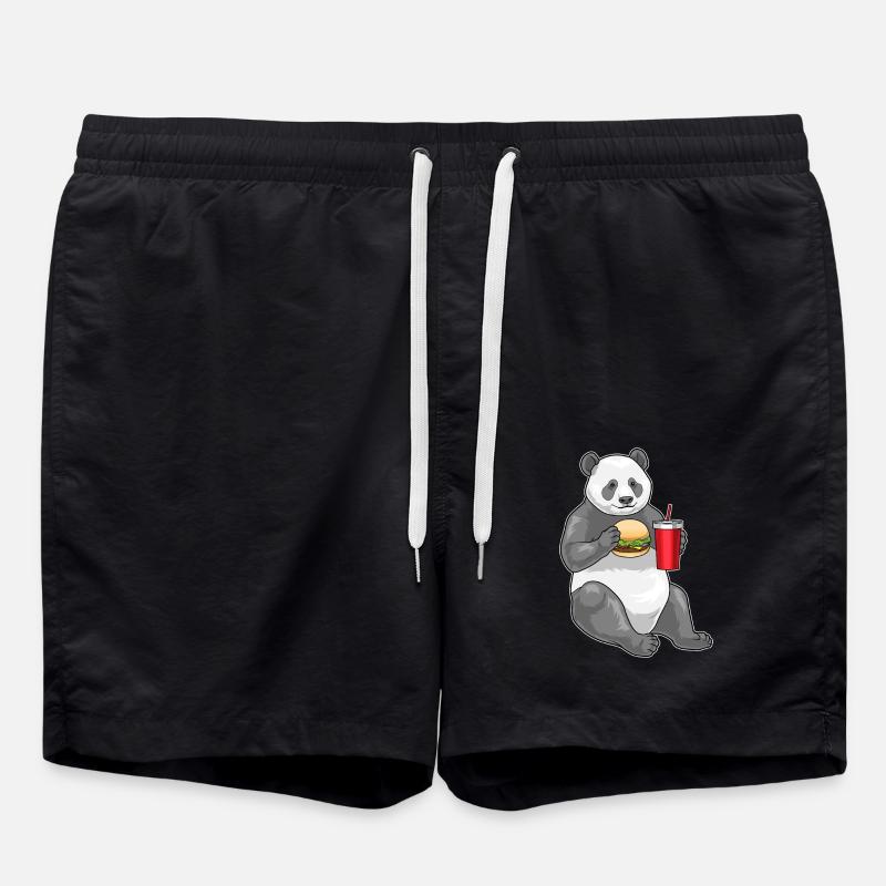 Panda Cheeseburger - Swim Trunks - black