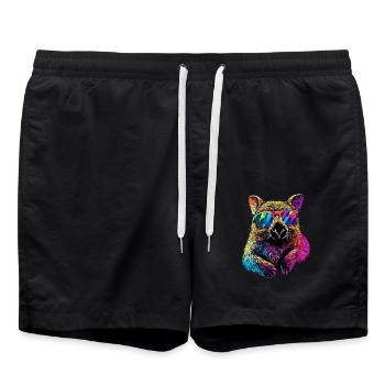 Wombat Australie Marsupial Mignon Wombat - Short de bain - noir - Devant - AI Model Male 185 light (185cm)