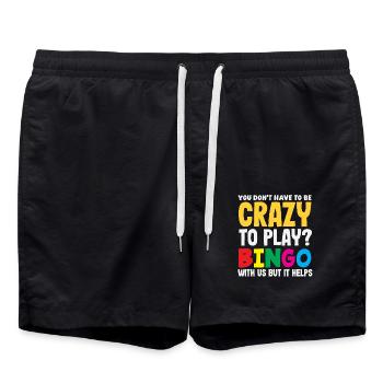 You don't have to be crazy to play bingo - Swim Trunks - black - Front - AI Model Male 185 light (185cm)