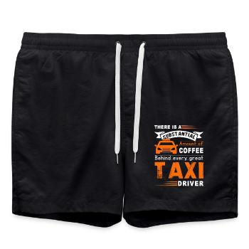 Taxi Driver Behind Every Great Taxi Driver - Swim Trunks - black - Front - AI Model Male 185 light (185cm)