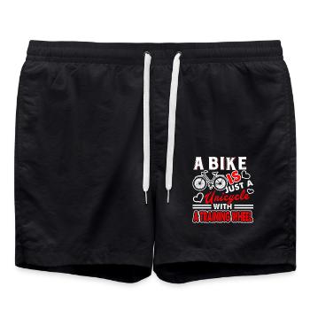 A Bike Is Just A Unicycle With A Training Wheel - Swim Trunks - black - Front - AI Model Male 185 light (185cm)