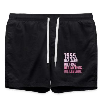 1955 Jahr Frau Mythos Legende Geburtstag - Badeshorts - Schwarz - Vorne - AI Model Male 185 light (185cm)