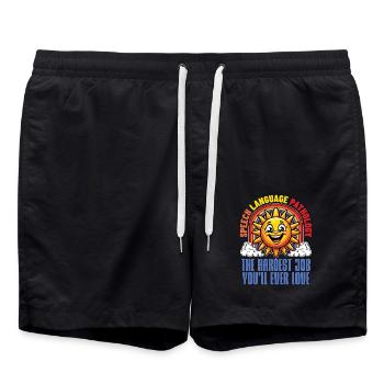Speech Therapy Speech Language Physiotherapist - Swim Trunks - black - Front - AI Model Male 185 light (185cm)