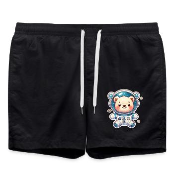 Ours en peluche astronaute - Short de bain - noir - Devant - AI Model Male 185 light (185cm)