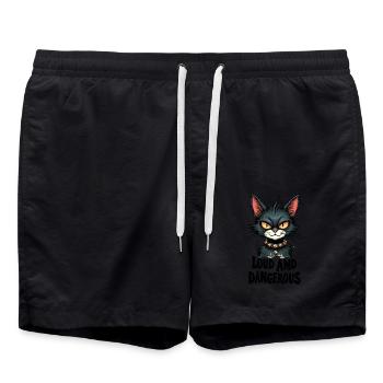 Laute Katze Musik Laut Gefährlich - Swim Trunks - black - Front - AI Model Male 185 light (185cm)
