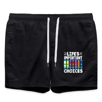 Bingo Important Decisions in Life - Swim Trunks - black - Front - AI Model Male 185 light (185cm)
