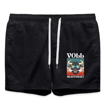 Cow Fully Muhtived - Swim Trunks - black - Front - AI Model Male 185 light (185cm)
