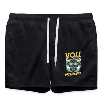 Cow Fully Muhtived - Swim Trunks - black - Front - AI Model Male 185 light (185cm)