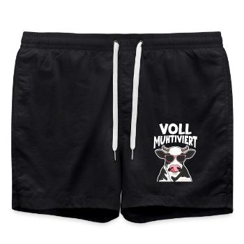 Cow Fully Muhtived - Swim Trunks - black - Front - AI Model Male 185 light (185cm)